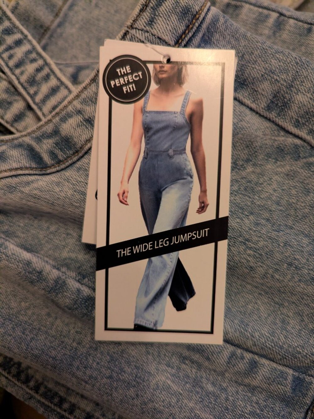 Wide Leg Denim Jumpsuit - Picture 3 of 9